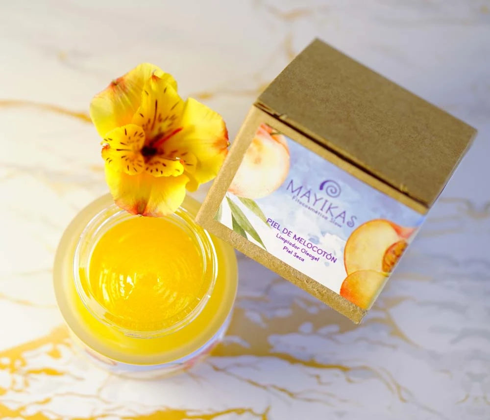 Piel de Melocotón. Limpiador Facial Piel Seca. Oleogel para una Limpieza Suave y Nutritiva