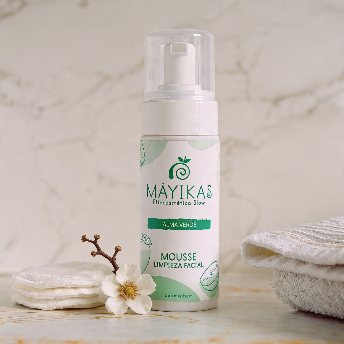 Espuma Facial Natural Limpiadora Alma Verde Mousse