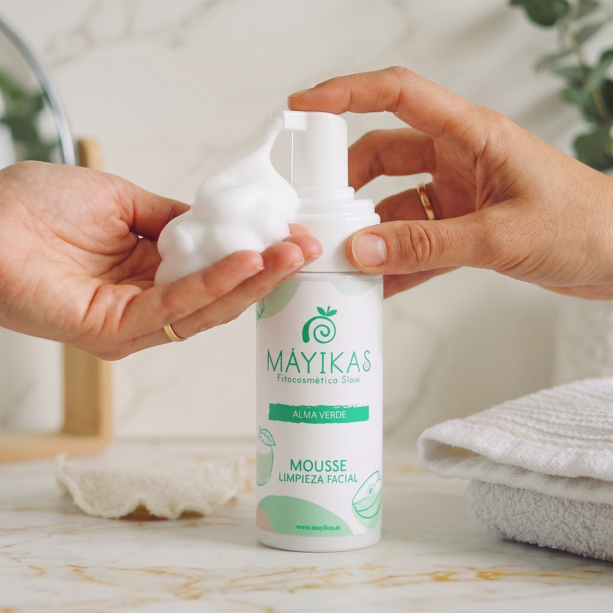 Espuma Facial Natural Limpiadora Alma Verde Mousse