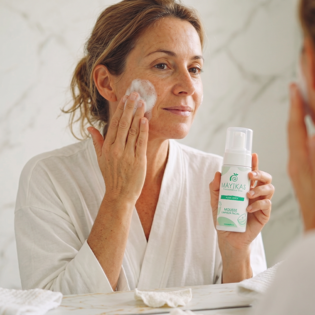 Espuma Facial Natural Limpiadora Alma Verde Mousse